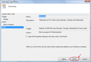 Task Scheduler Step 7 