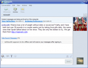 Yahoo Messenger spam Yahoo Messenger spam